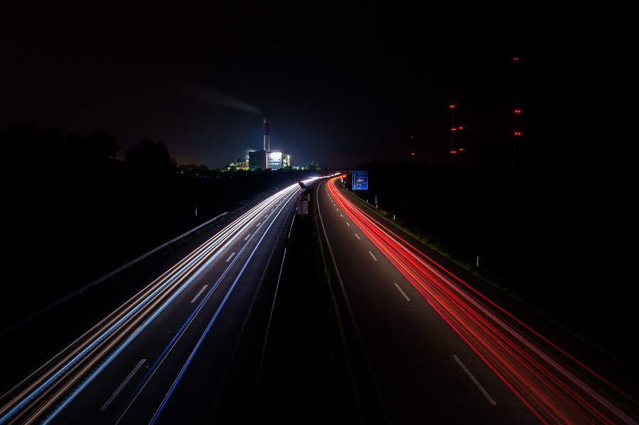 Autobahn A7 at night 2