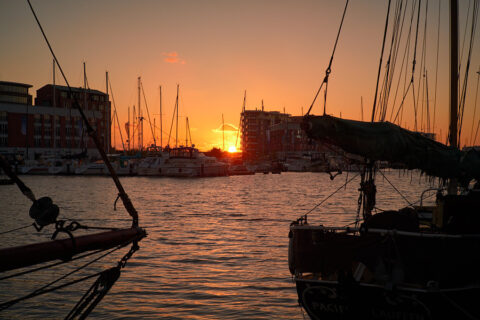 Sunset in a harbor 3